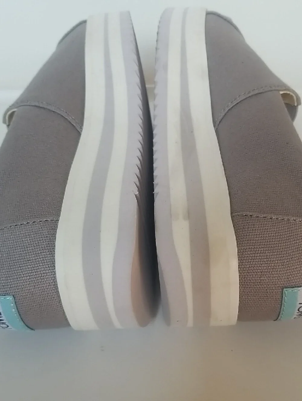 Toms Women's Slip-On Canvas Flats in Taupe Gray